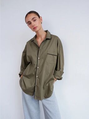 Jamie Haller “The PJ Shirt” — Olive
Green/Taupe